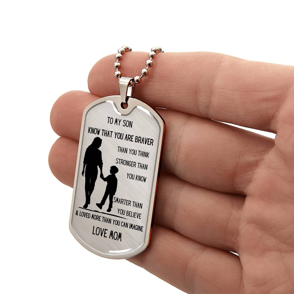 FROM MOM DOG TAG NECKLACE