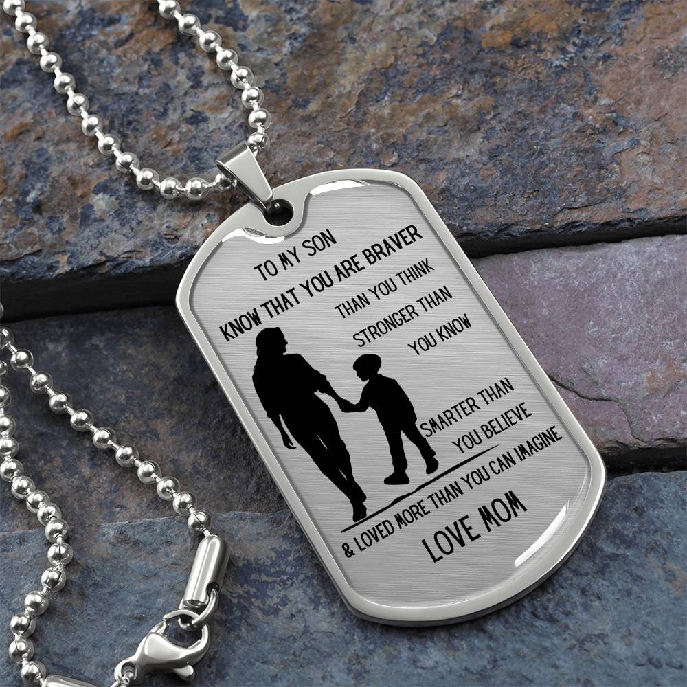 FROM MOM DOG TAG NECKLACE