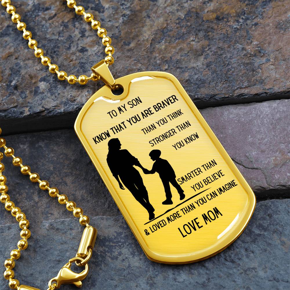 FROM MOM DOG TAG NECKLACE