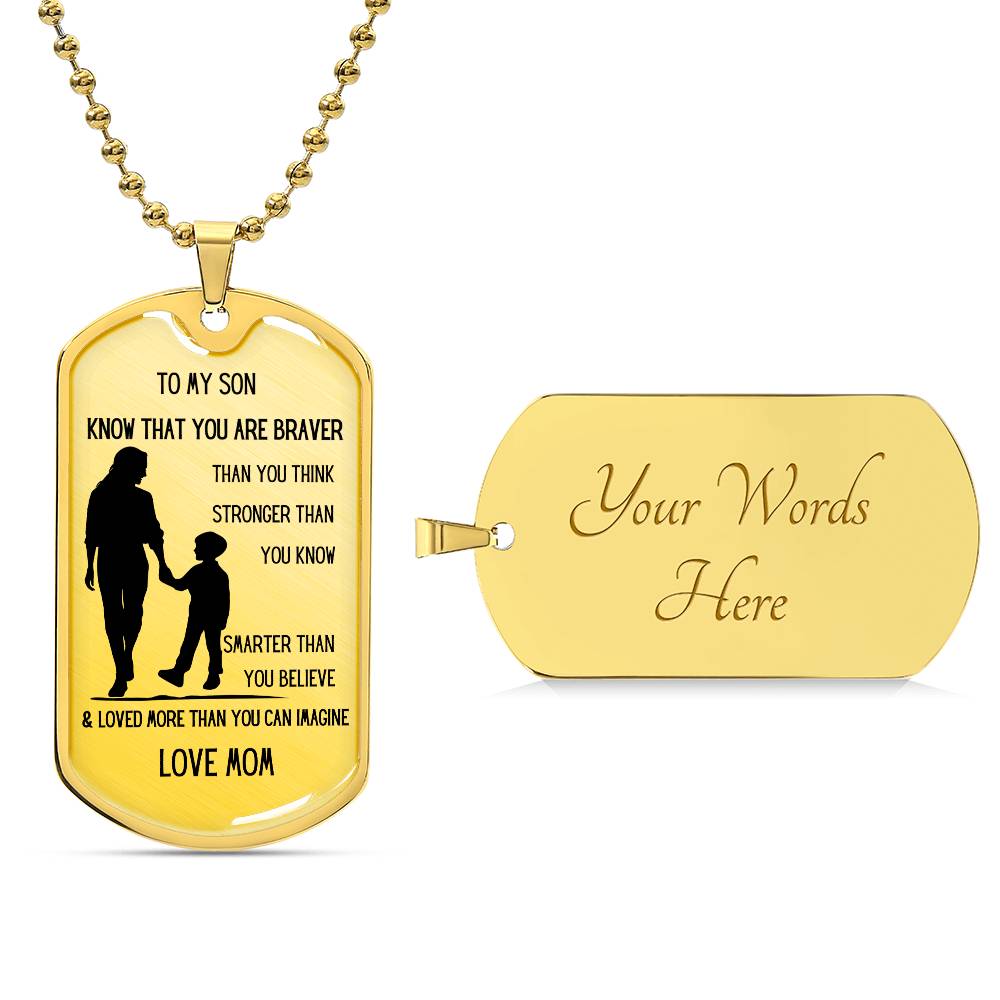 FROM MOM DOG TAG NECKLACE