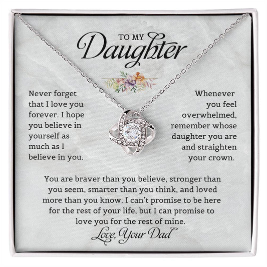 To My Daughter | Never Forget That I Love You - Love Knot Necklace