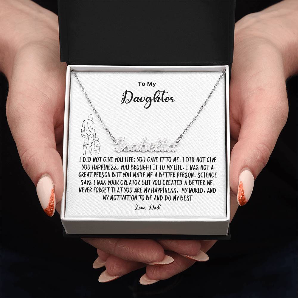 To My Daughter- Name Necklace