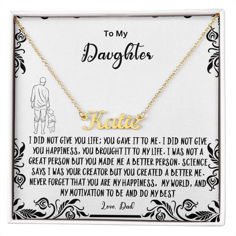 Daughter name necklace sales