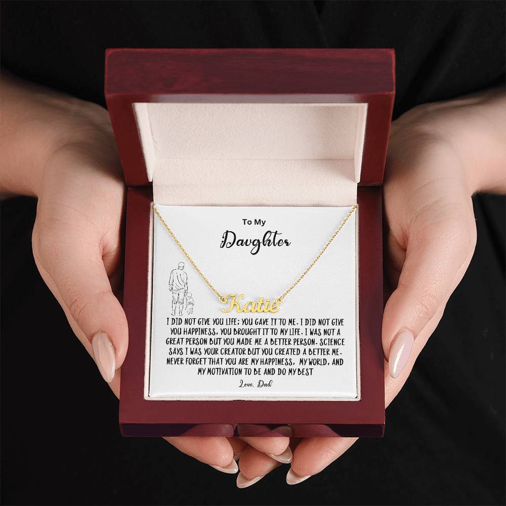 To My Daughter- Name Necklace