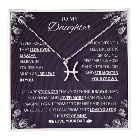 TO MY DAUGHTER ZODIAC NECKLACE