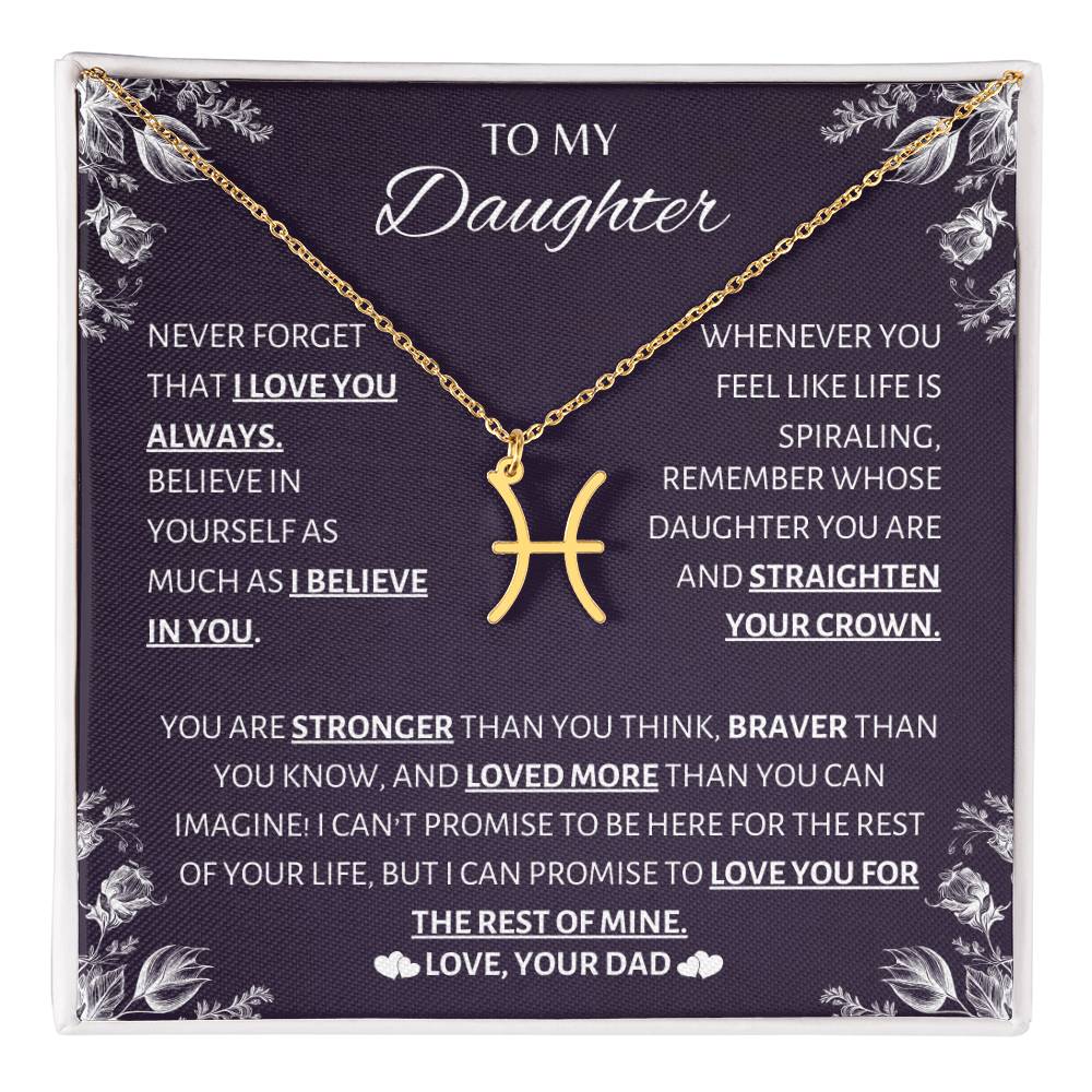 TO MY DAUGHTER ZODIAC NECKLACE